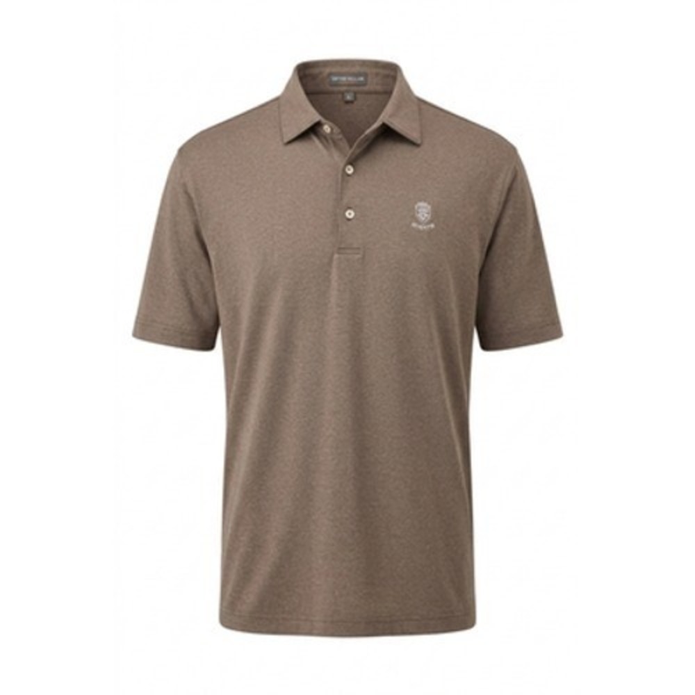 Peter Millar Summer Comfort Polo Shirt Men L Brown Scioto Golf Performance